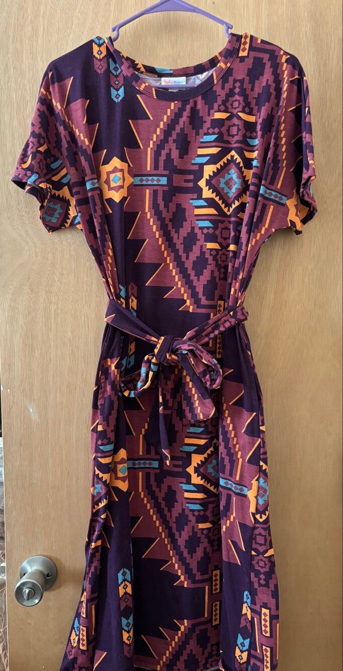 LuLaRoe Marly Dress (EUC) Aztec Print Sz Large